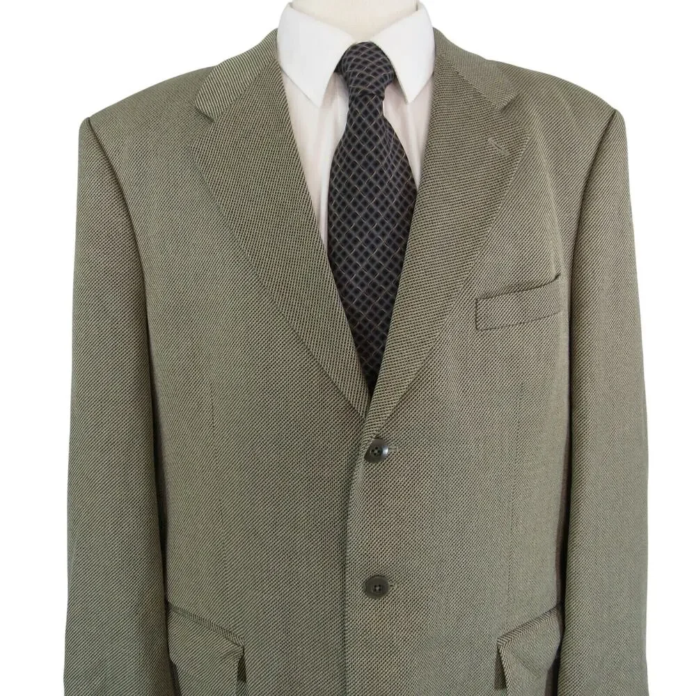 Men's Blazer Jacket Size 46T 3 Button Taupe Peerless Man